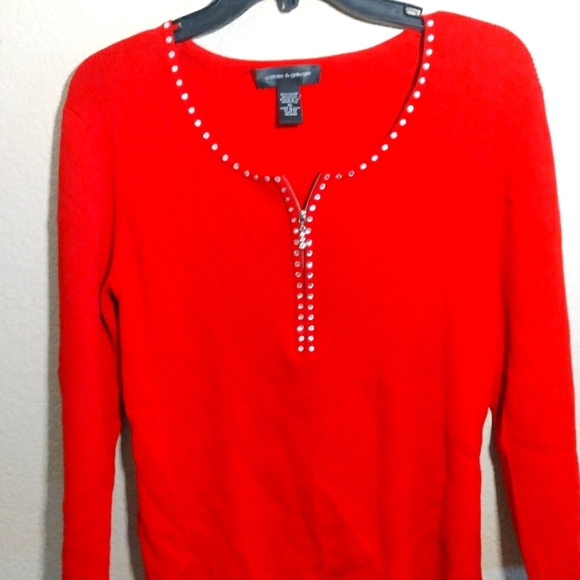 #45 Cable & Gauge Fancy Red Holiday Sweater - Picture 1 of 15